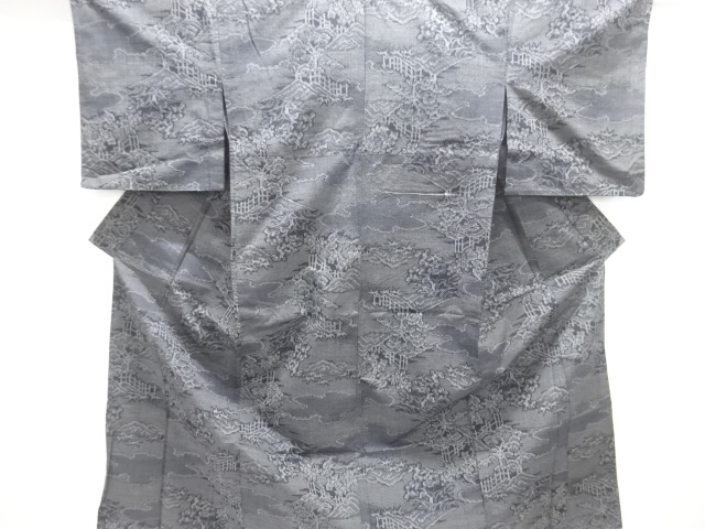 JAPANESE KIMONO / HITOE NISHIJIN DENSHO TSUMUGI / MOUNTAIN SCENERY & TREES